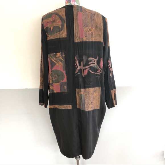 🍸 VINTAGE 80s Abstract Print Dress - Picture 4 of 7